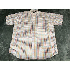 Men's Izod Button Down Long Sleeve Shirt Pastel Plaid Size XXL 2XL Spring Colors